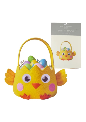 The Do It Yourself Chick Felt Easter Basket Craft Kit from Gisela Graham provides a creative way to make a charming Easter-themed basket. The felt chick design adds a playful seasonal touch, while the DIY format makes creating the basket part of the experience. A lovely choice for anyone who enjoys crafting and wants to make their own decorative Easter piece.